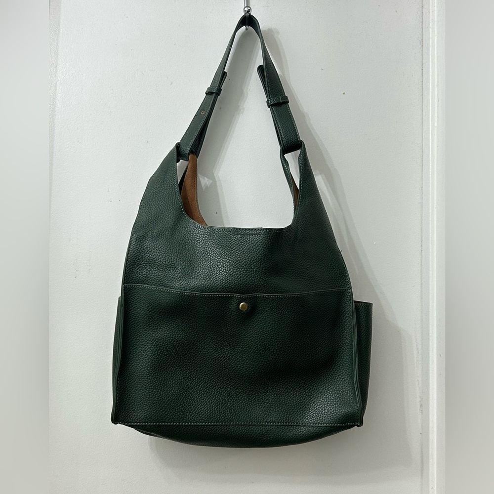 Anthropologie forest green shoulder bag